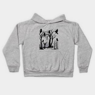 Mysterious Owls in Silhouette Kids Hoodie